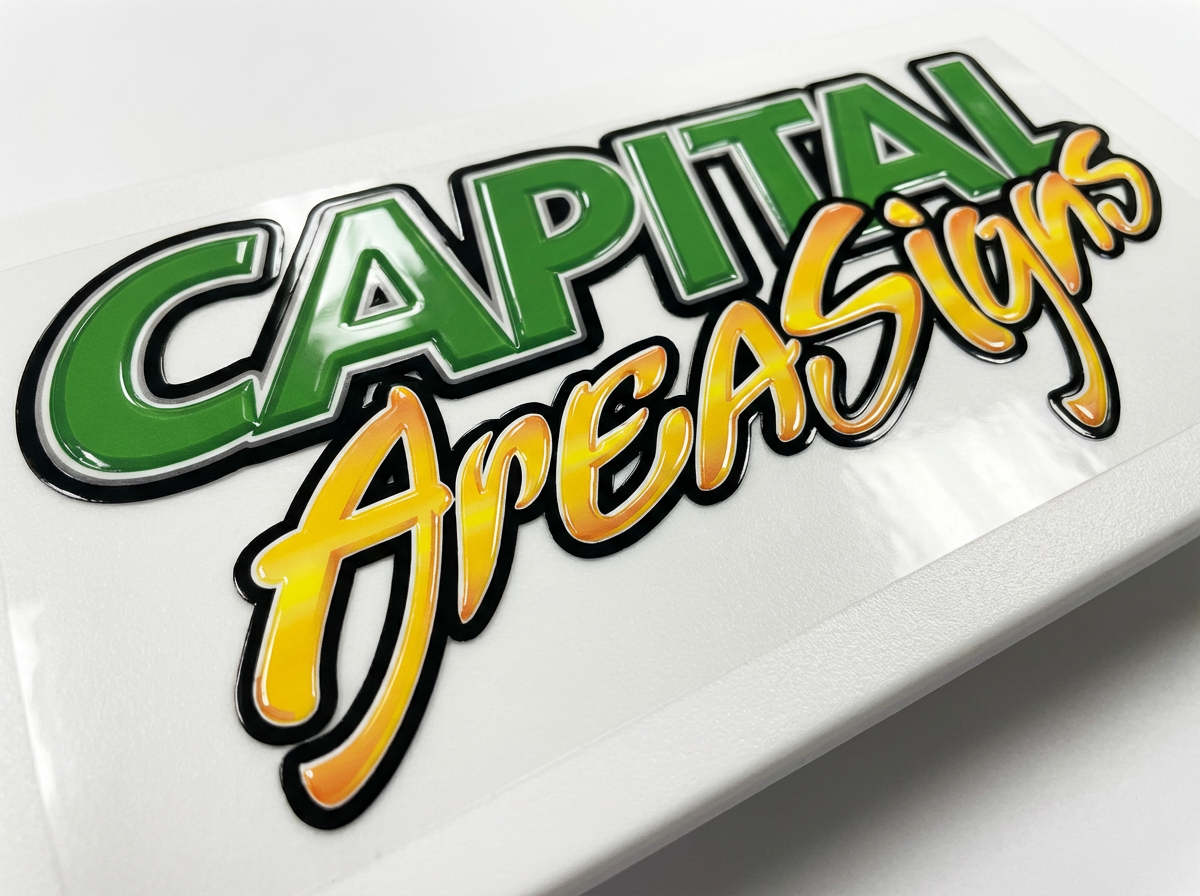 Custom dimensional Capital Area Signs logo installed on interior wall in Austin TX